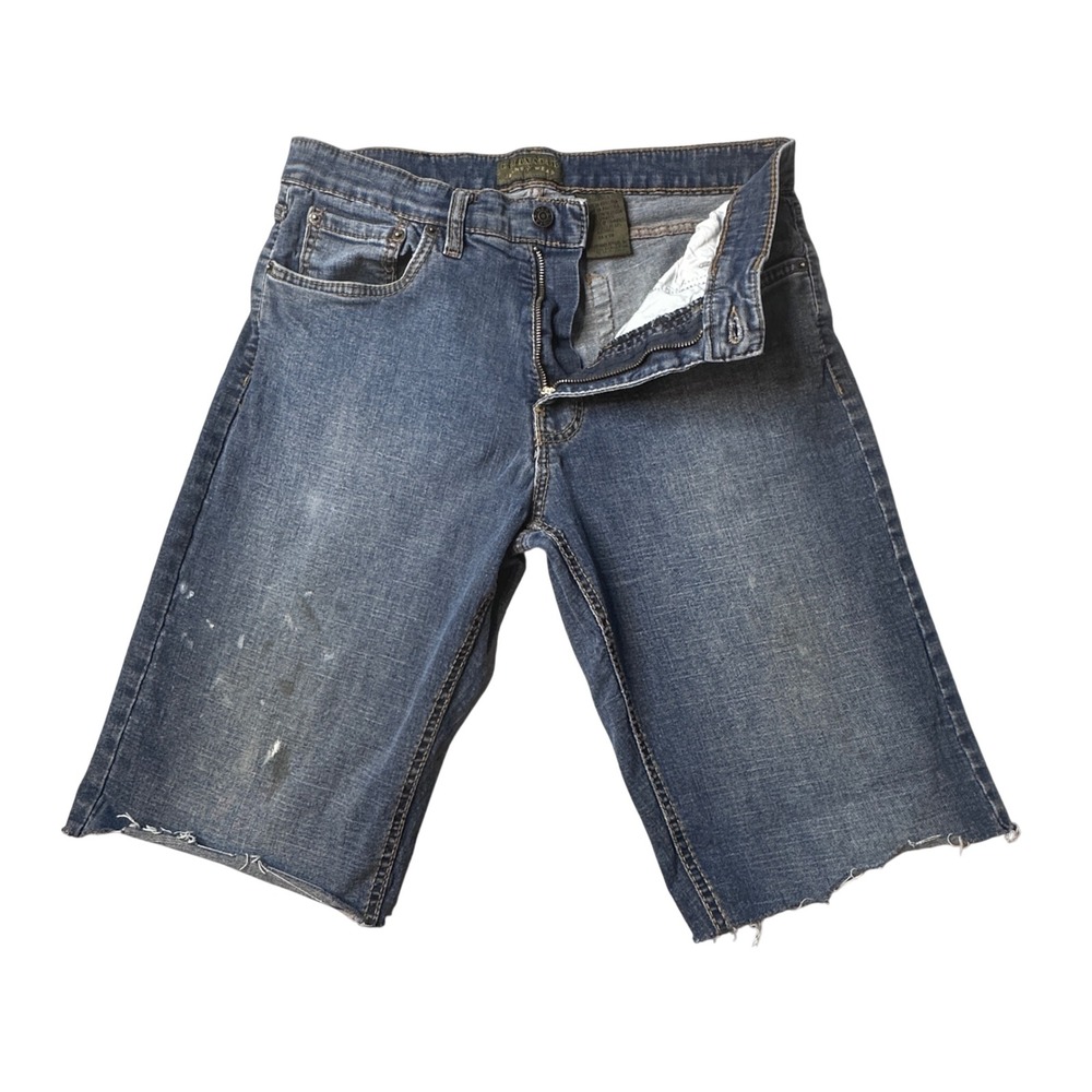 Urban Star Denim Shorts Mens 34 Blue Cut Off Raw Hem Stretch Casual Jorts Y2K